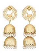 Peacock Style Matte Gold Jhumka