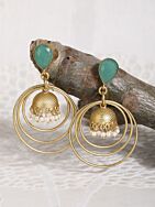 Round Shape Matte Gold Earrings