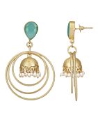 Round Shape Matte Gold Earrings