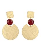 Round Shape Matte Gold Earrings