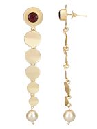 Long Pattern Matte Gold Earrings