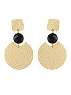 Round Shape Matte Gold Earrings