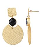 Round Shape Matte Gold Earrings