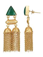 Green Stone Matte Gold Jhumka