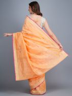 Orange Handwoven Banarasi  Saree