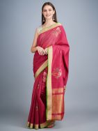 Maroon Handwoven Banarasi  Saree