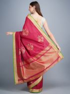 Maroon Handwoven Banarasi  Saree