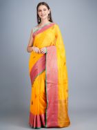 Yellow Handwoven Banarasi  Saree