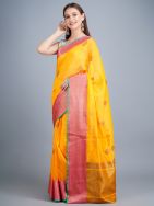 Yellow Handwoven Banarasi  Saree