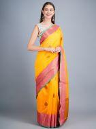Yellow Handwoven Banarasi  Saree