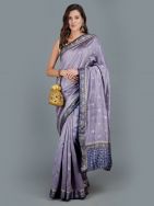 Greyish Blue Handwoven Banarasi  Silk Saree