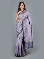 Greyish Blue Handwoven Banarasi  Silk Saree