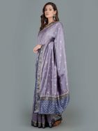 Greyish Blue Handwoven Banarasi  Silk Saree