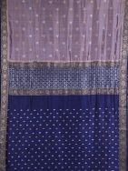 Greyish Blue Handwoven Banarasi  Silk Saree