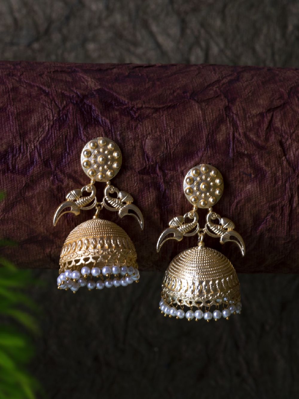 Matte Gold Stud Jhumka