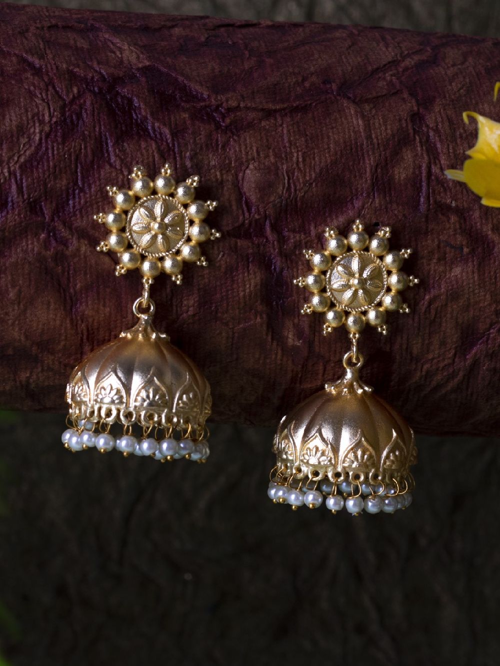 Matte Gold Stud Jhumka