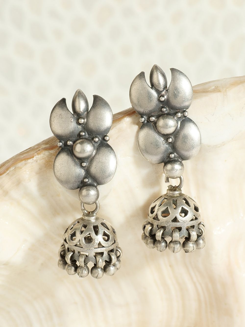 Handcrafted  Silver  Mini Jhumka