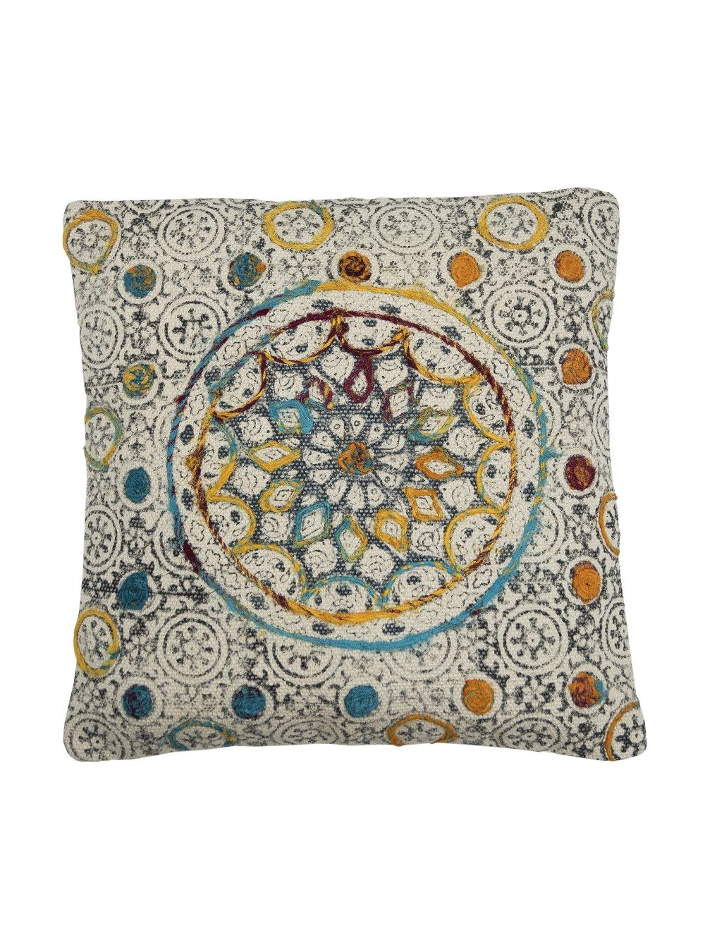 Multicolour Hand Block Printed Cotton Dari Cushion Cover