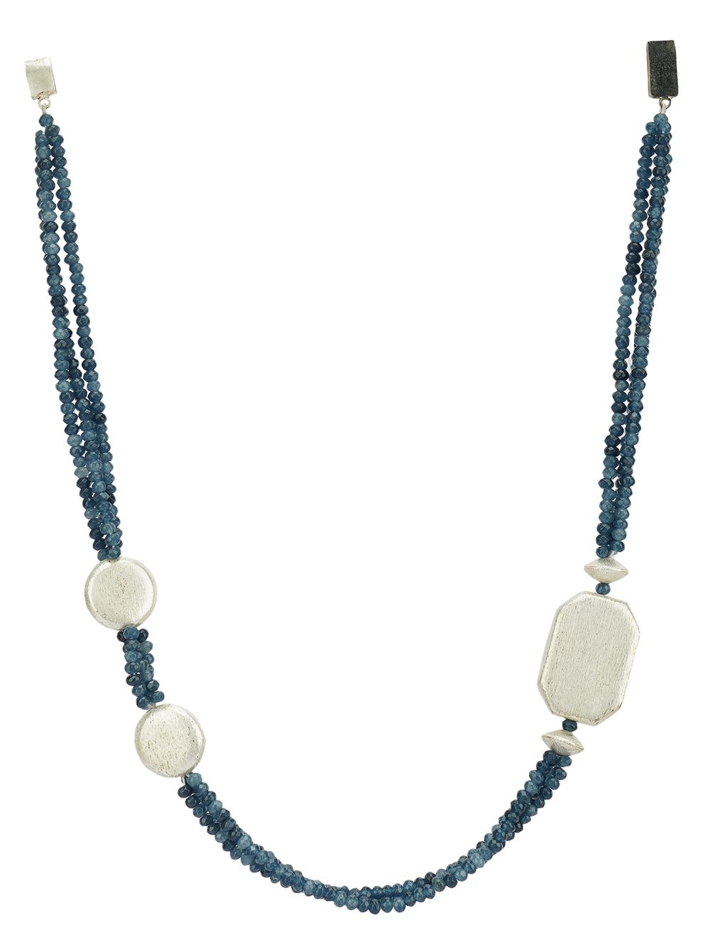 Blue Handcrafted  Matte  Beaded Necklace