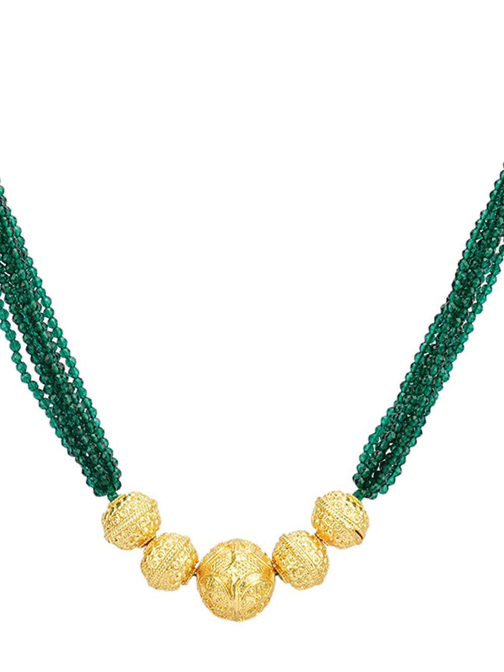 Green Handcrafted  Beaded Necklace