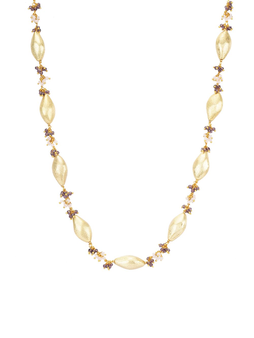 Matte Gold Handcrafted Beaded Necklace