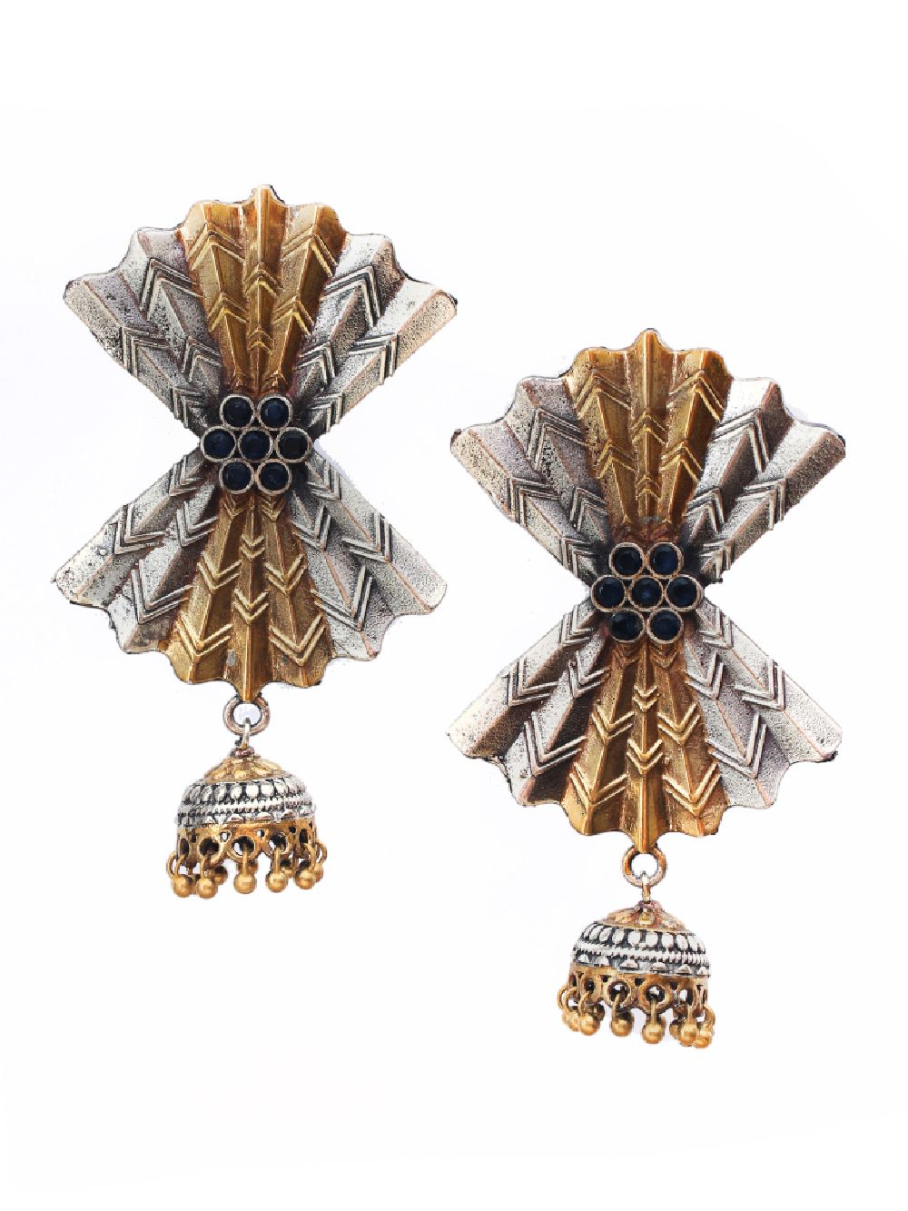 Dual Tone Brass butterfly  Earrings