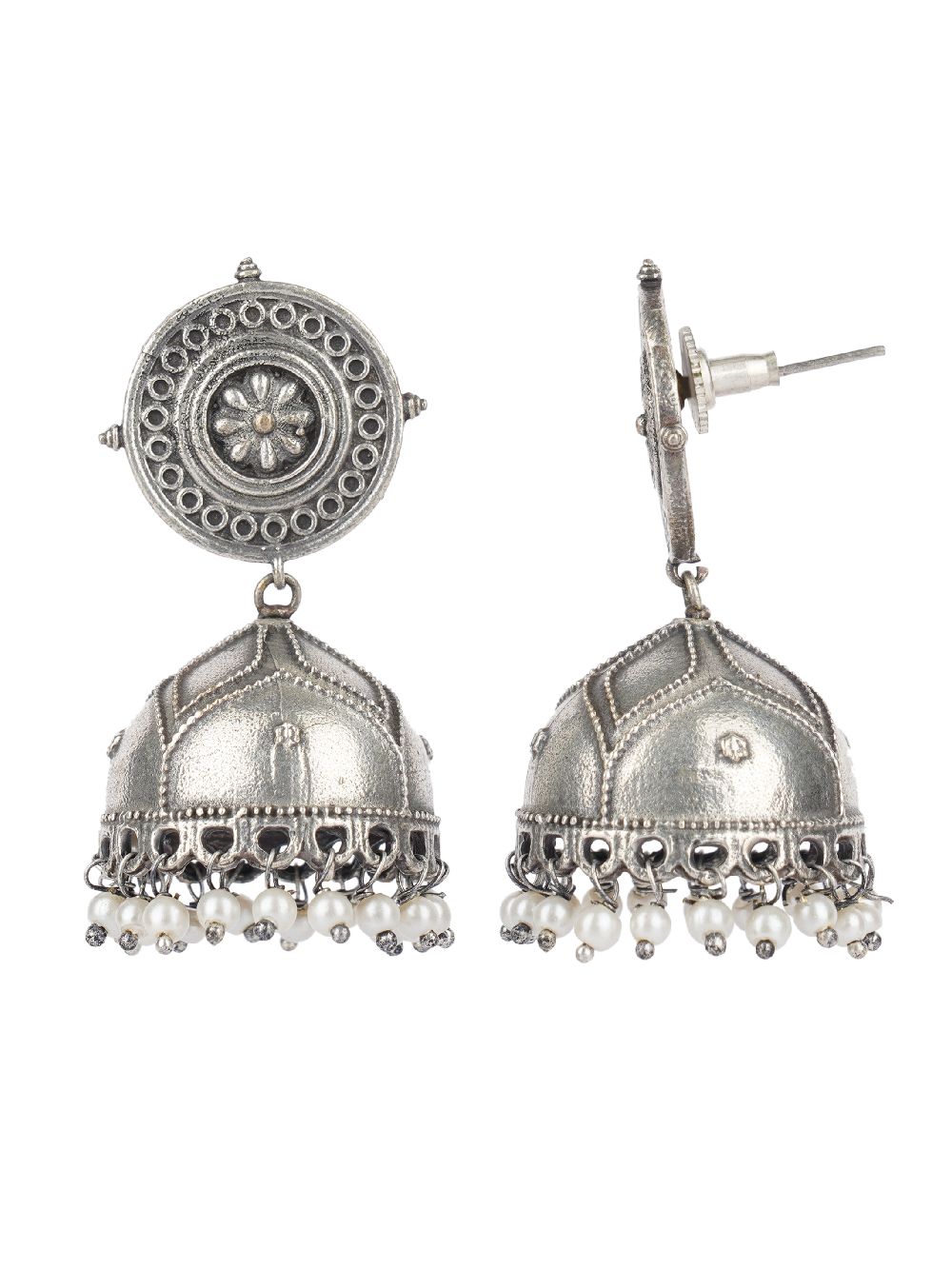 Tribal Silver Tone Brass Jhumka