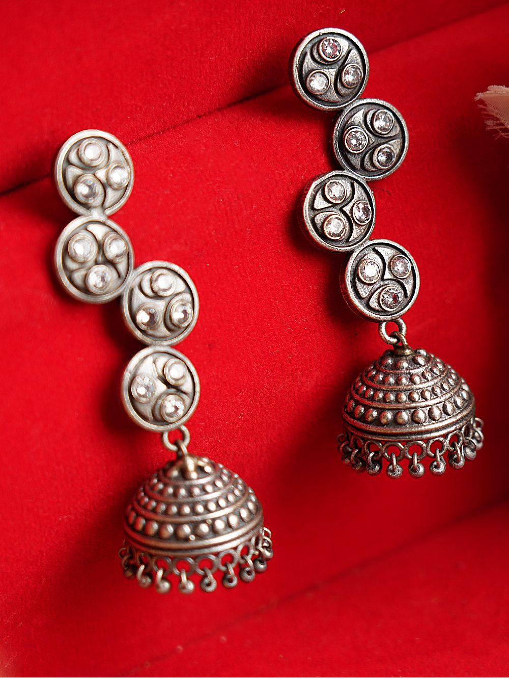 Tribal Silver Tone Brass Jhumka