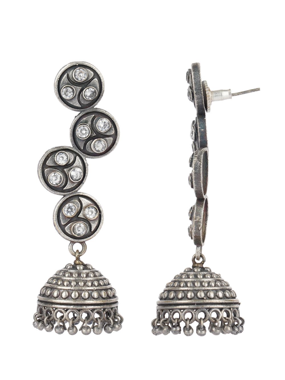 Tribal Silver Tone Brass Jhumka