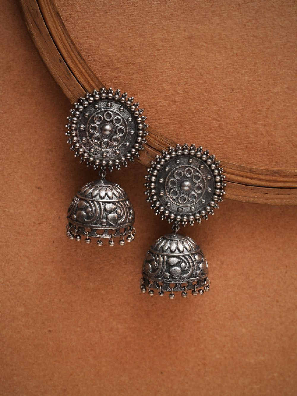 Silver Tone Brass Jhumka