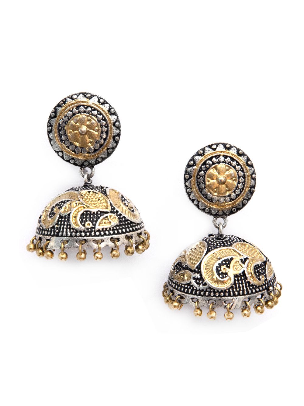 Handcrafted Dual Tone Brass  Jhumka