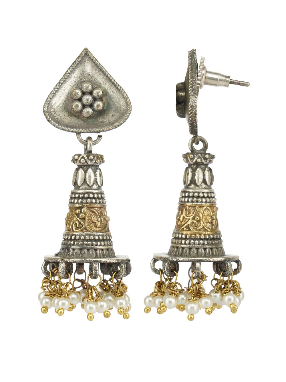 Handcrafted Dual Tone Brass Jhumka