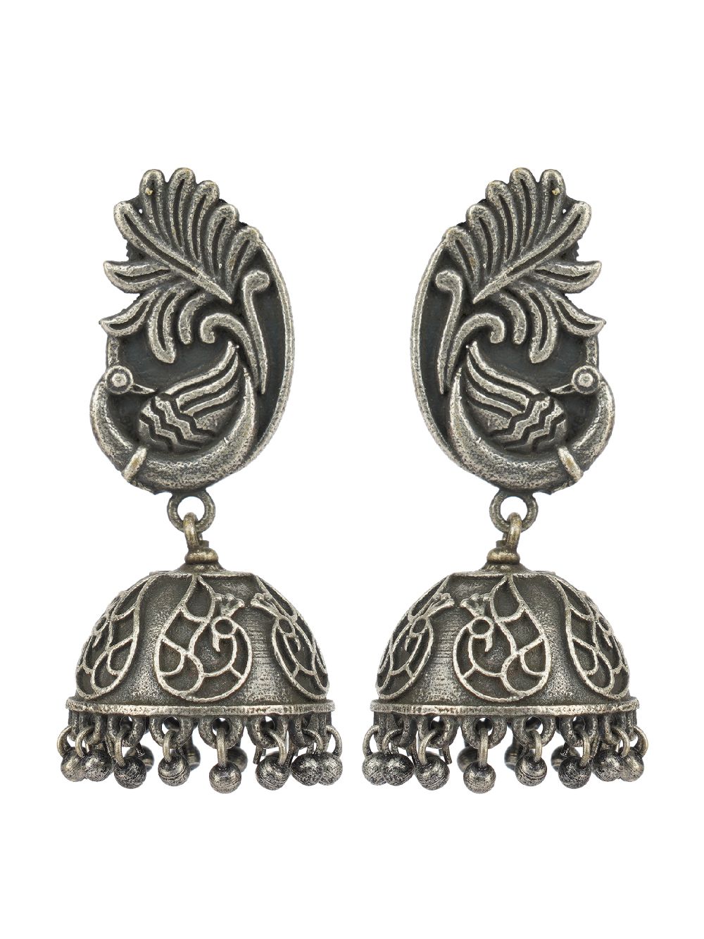 Tribal Silver Tone Brass Jhumka