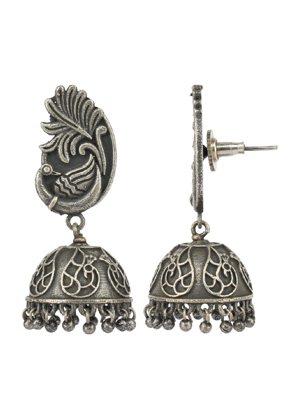 Tribal Silver Tone Brass Jhumka