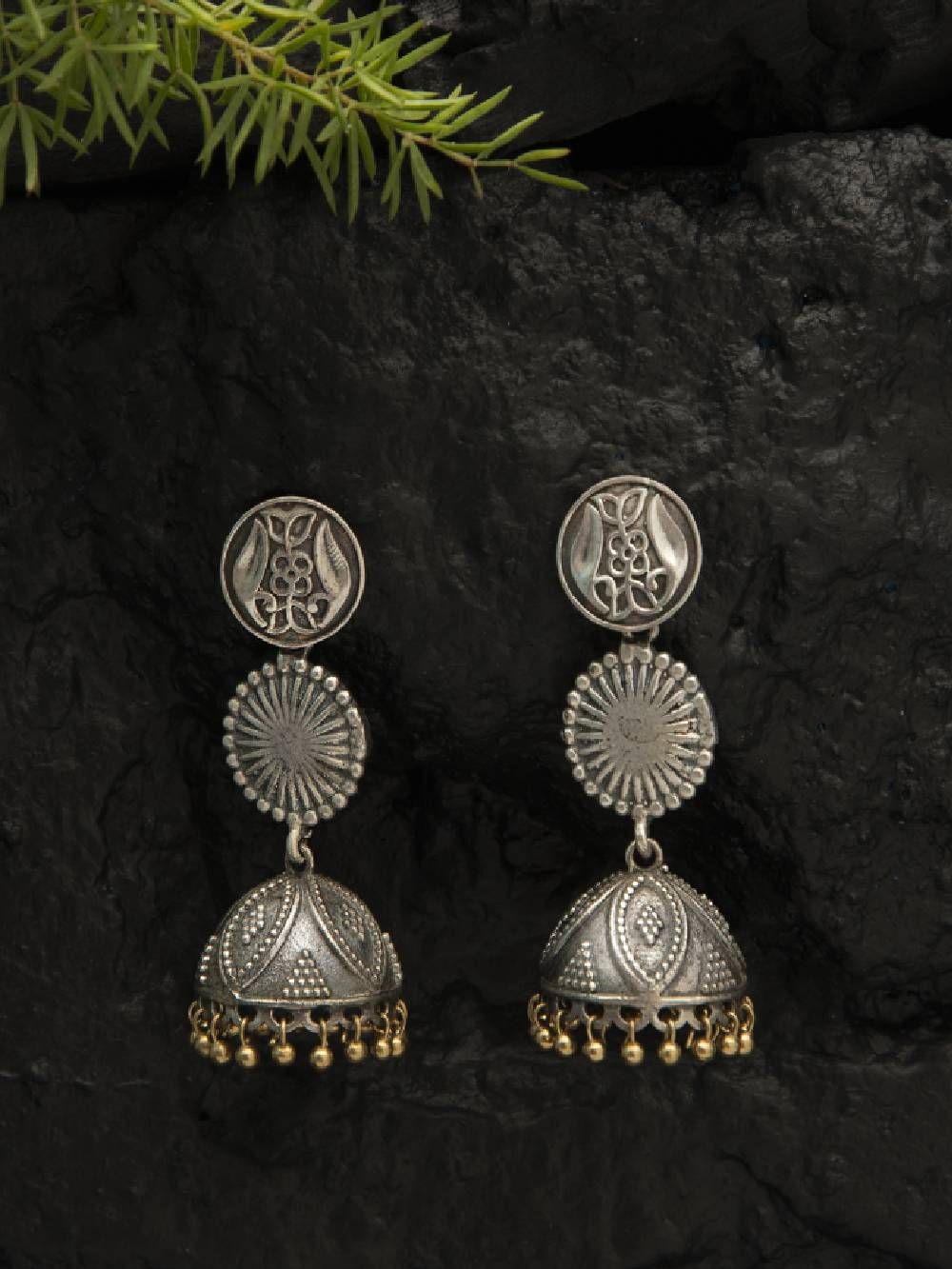 Handcrafted Dual Tone Brass long Jhumka