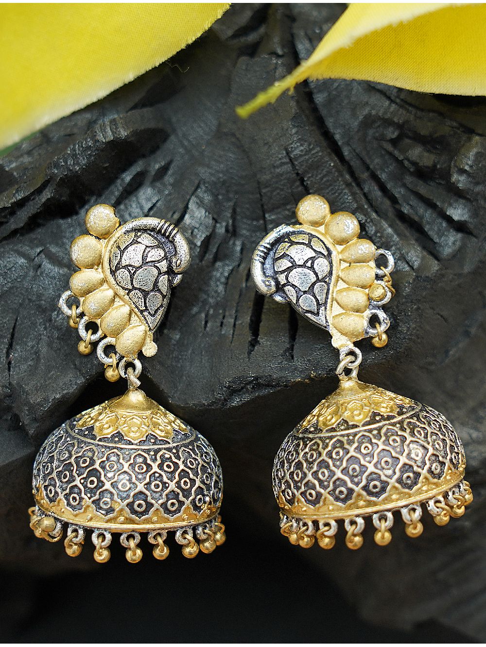 Handcrafted Dual Tone Brass Jhumka