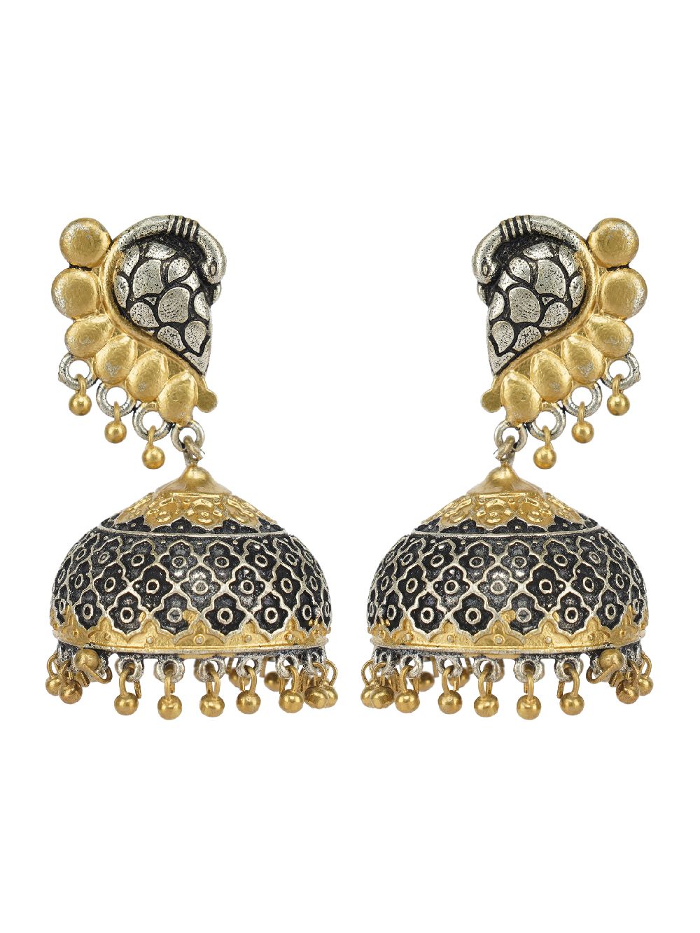 Handcrafted Dual Tone Brass Jhumka