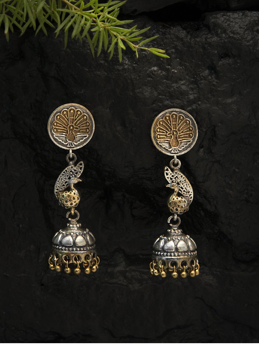 Handcrafted Dual Tone Brass long Jhumka