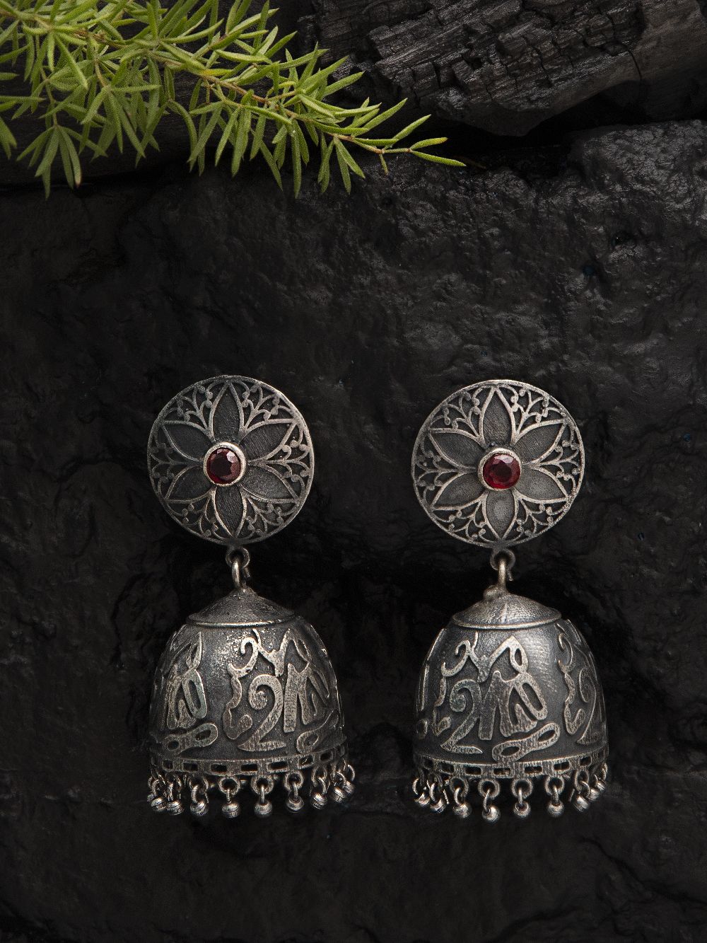 Handcrafted Silver Tone Brass Jhumka