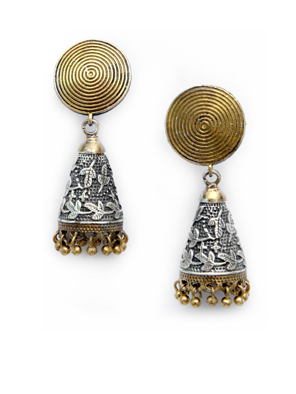 Handcrafted Dual Tone Brass Jhumka