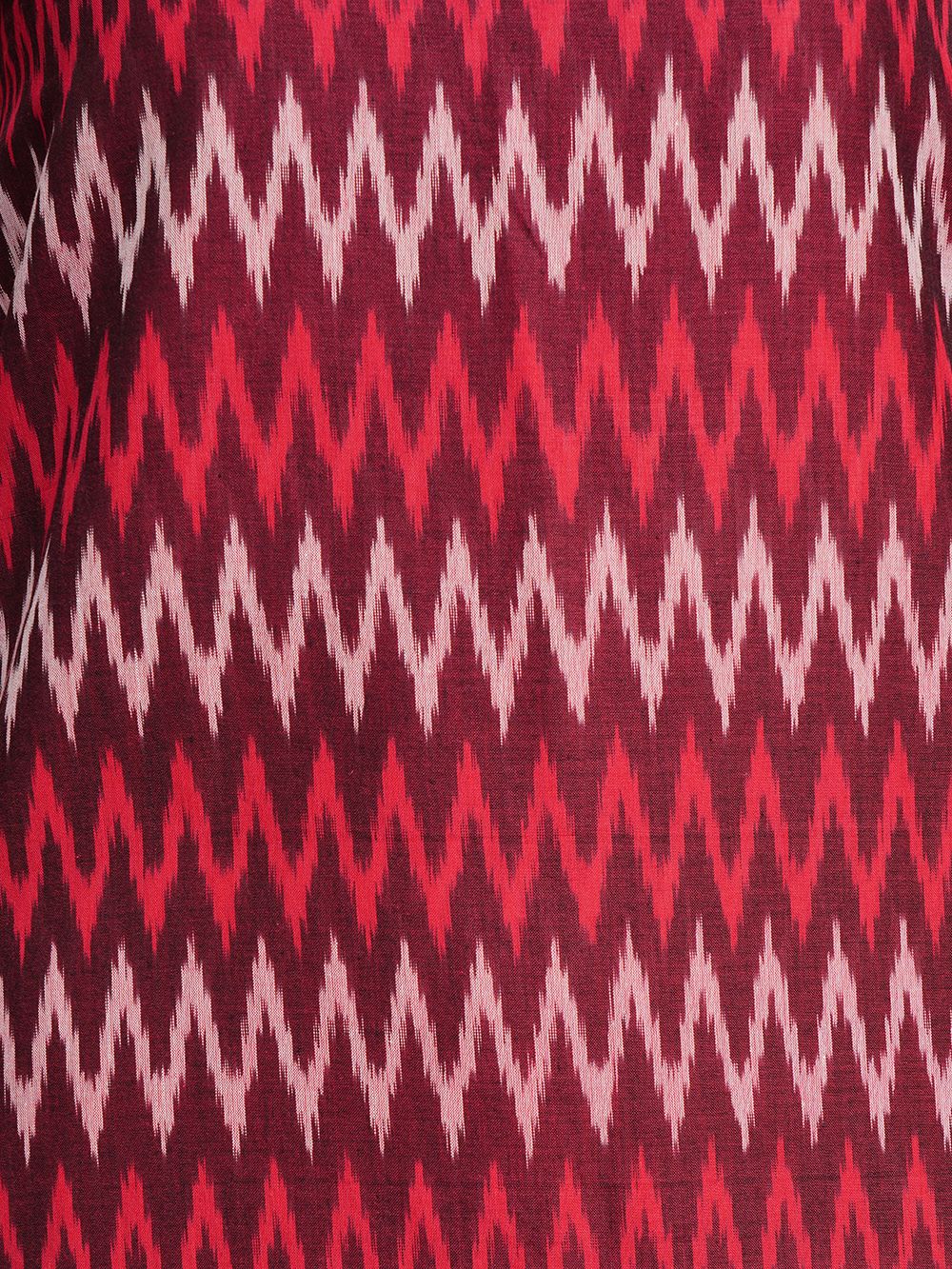 Maroon red Ikat mercerised  Cotton Fabric with Dupatta  (Set Of 2)