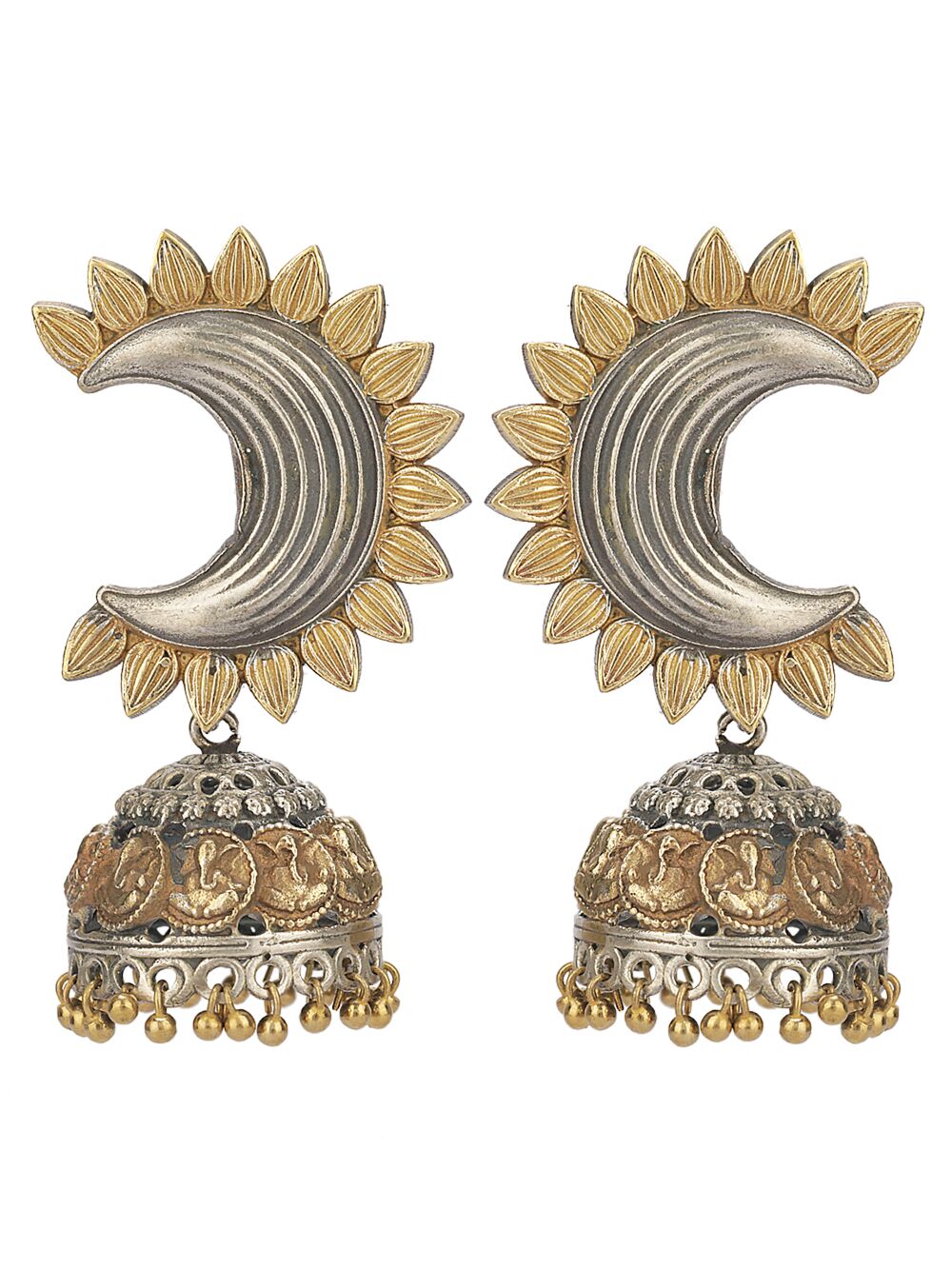 Dual Tone Brass Stud Jhumka