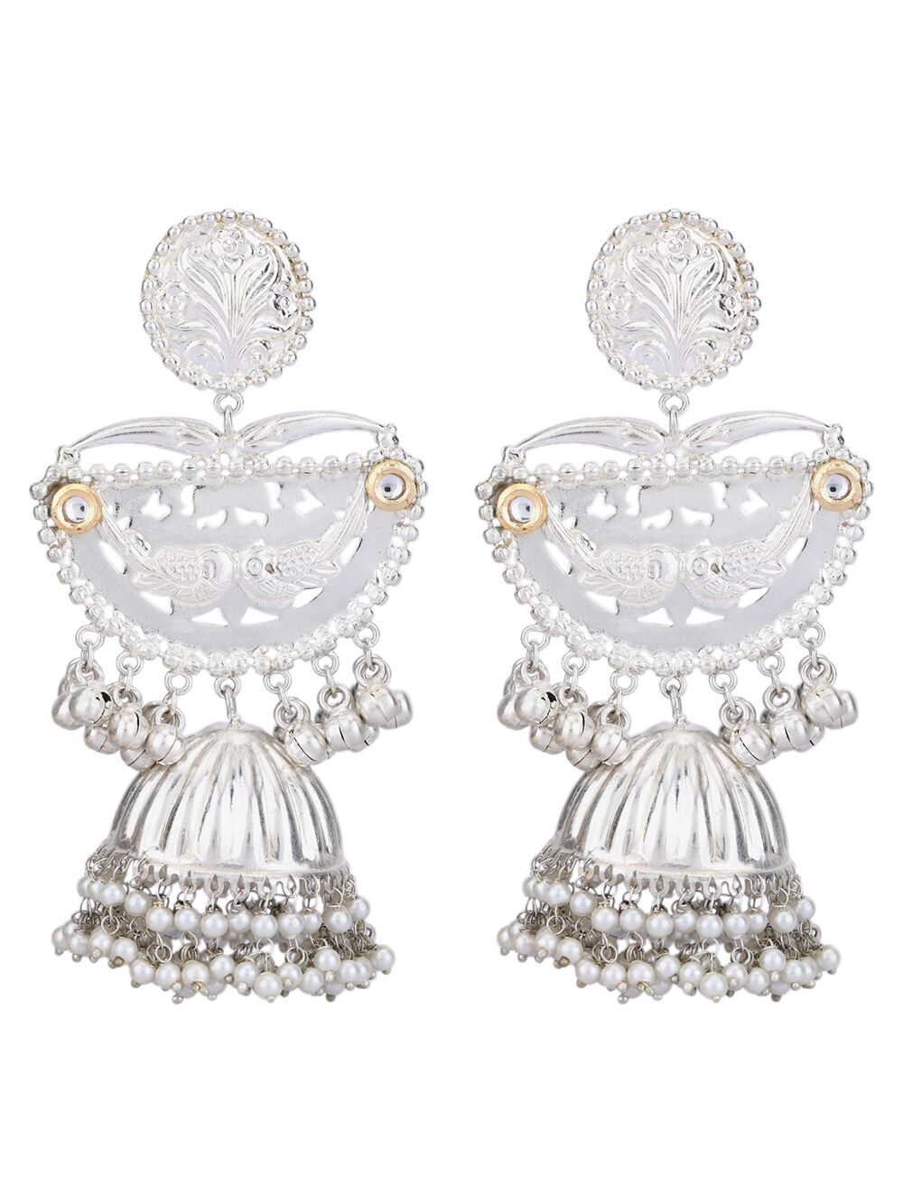 Ghungroo Style Silver Tone Jhumka