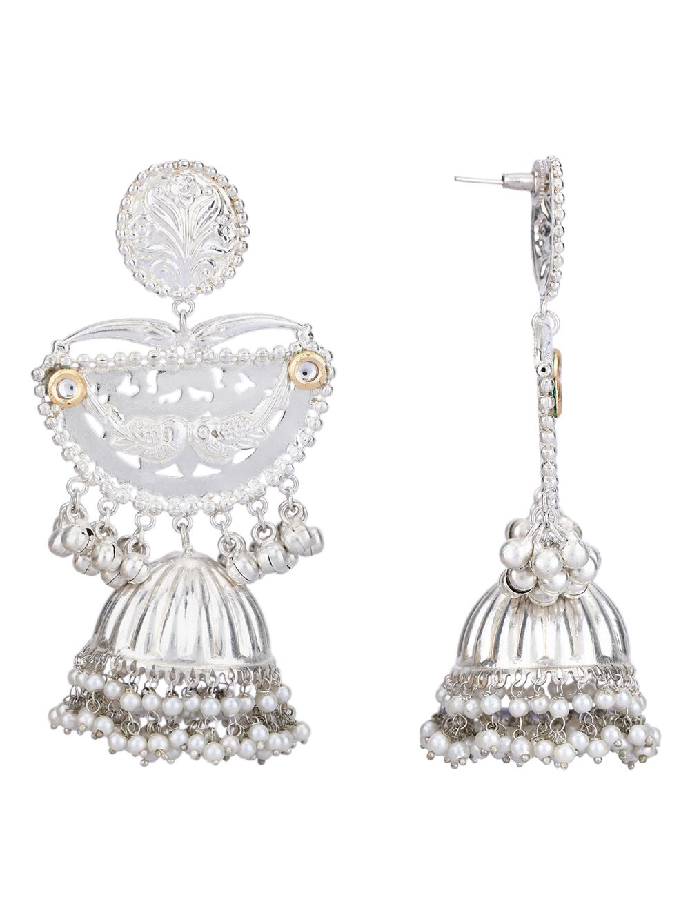 Ghungroo Style Silver Tone Jhumka