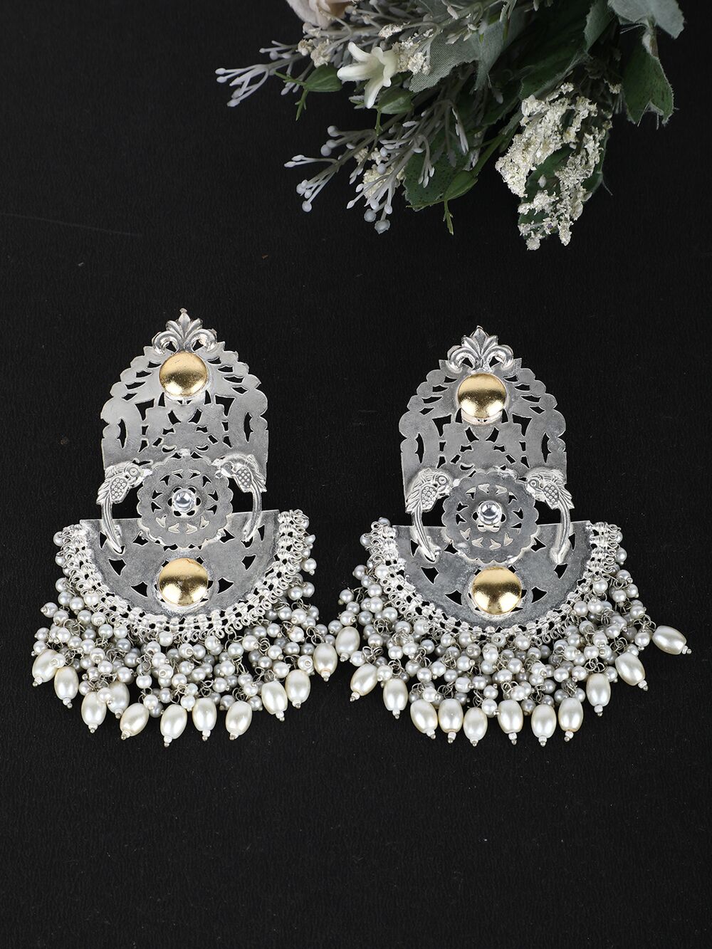 Ghungroo Style Silver Tone Earrings