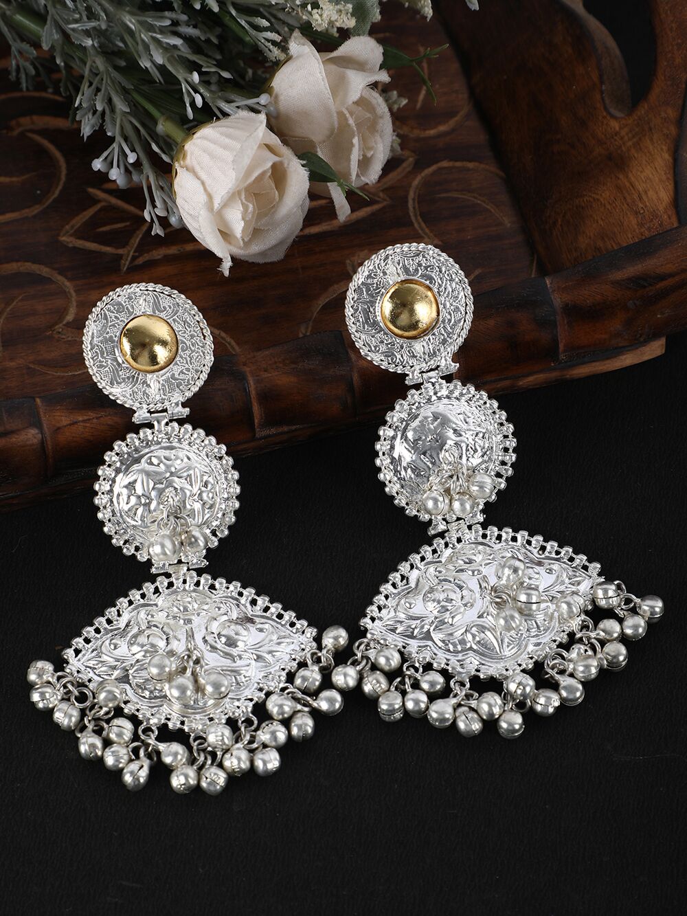 Handcrafted Silver Tone Earrings