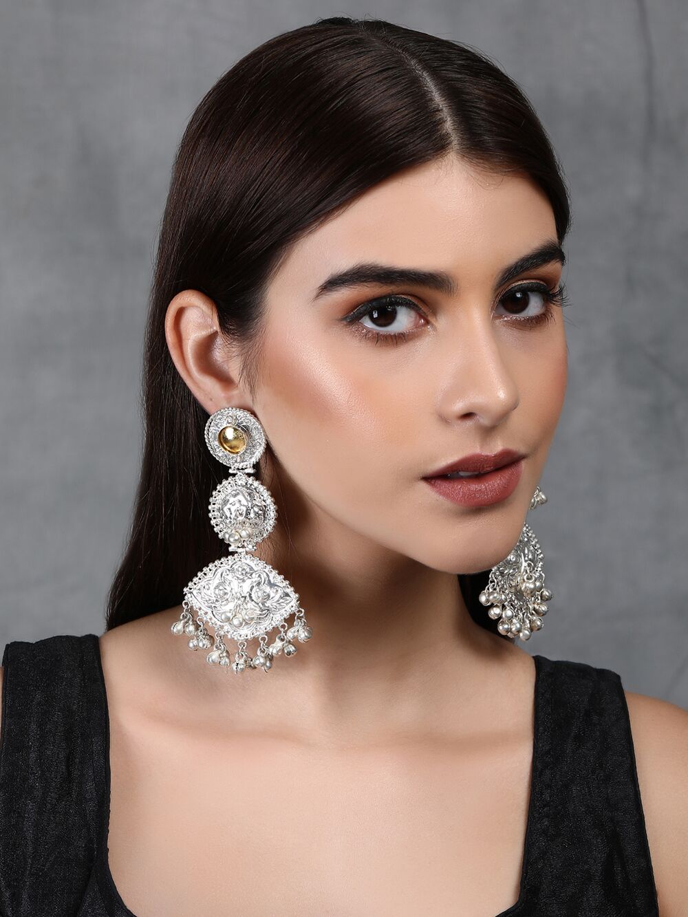 Handcrafted Silver Tone Earrings