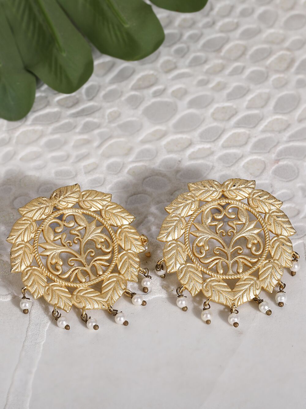Handcrafted Matte Gold Earrings
