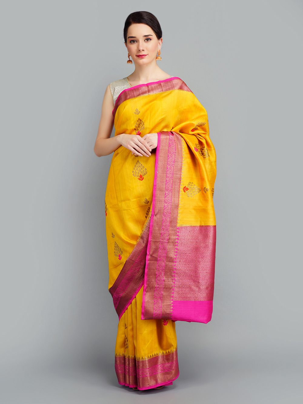 Yellow Handwoven Banarasi Silk Saree