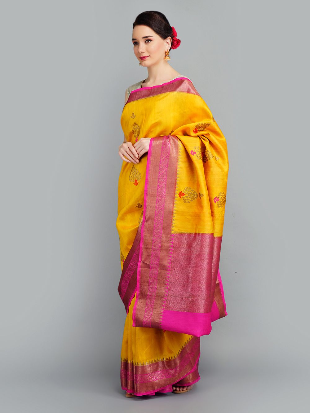 Yellow Handwoven Banarasi Silk Saree